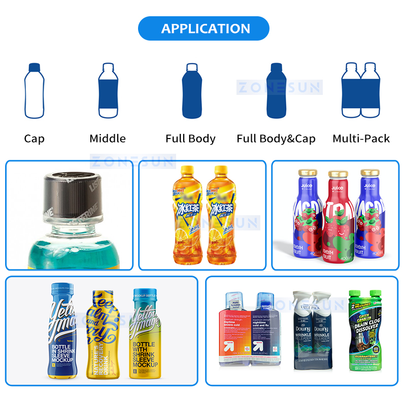 Zonesun Zs-STB150r Automatic Small Bottle Filling Machine Capping Sleeve Labeling Shrinking Machinery