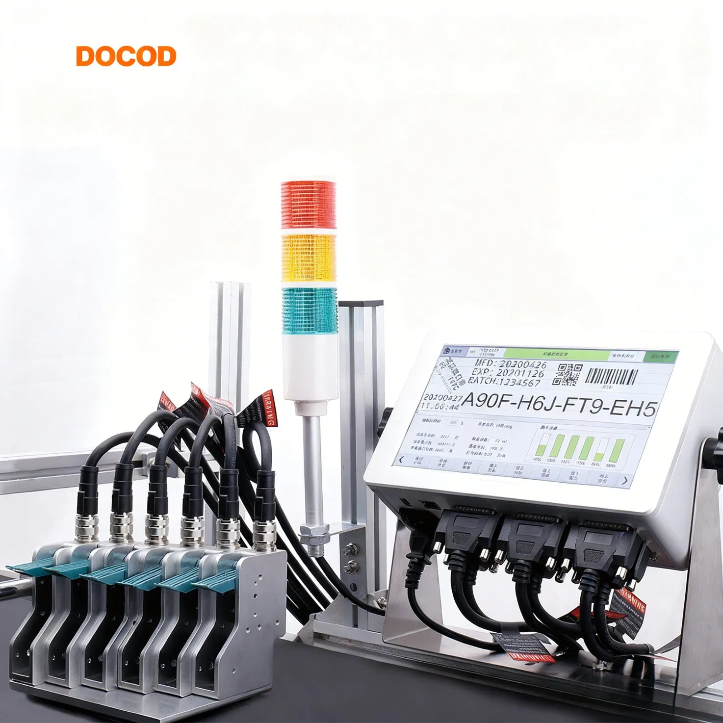 Docod OEM/ODM High-Protection Tij Printhead T600-6 12.7mm-76.2mm Industrial Inkjet Date Printer Coding Machine Manufacturers for Caffe Egg Bag