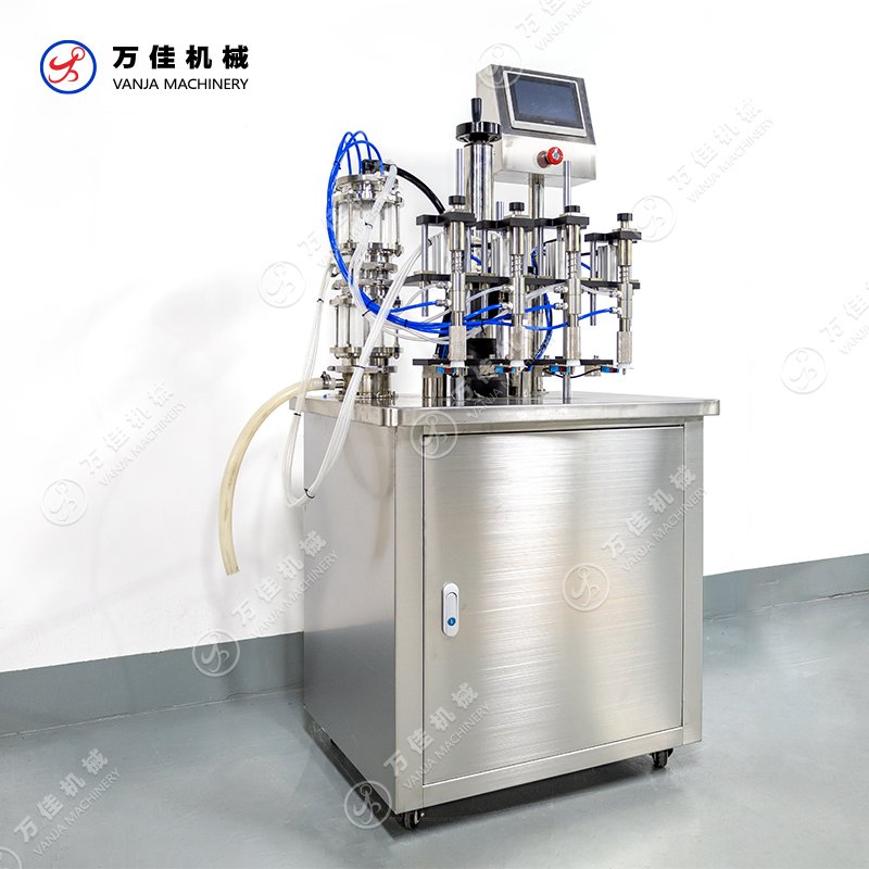 Semi Automatic 4 Head Nozzle Vacuum Equal Liquid Level Glass Bottle Perfume Filling Machine Filler.
