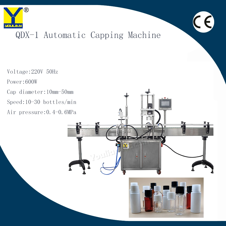 Qdx-1 Automatic Bottle Screw Closing Liner Capping Machine for Plastic Glass Crystal Water Perfume Shampoo Capping Machine