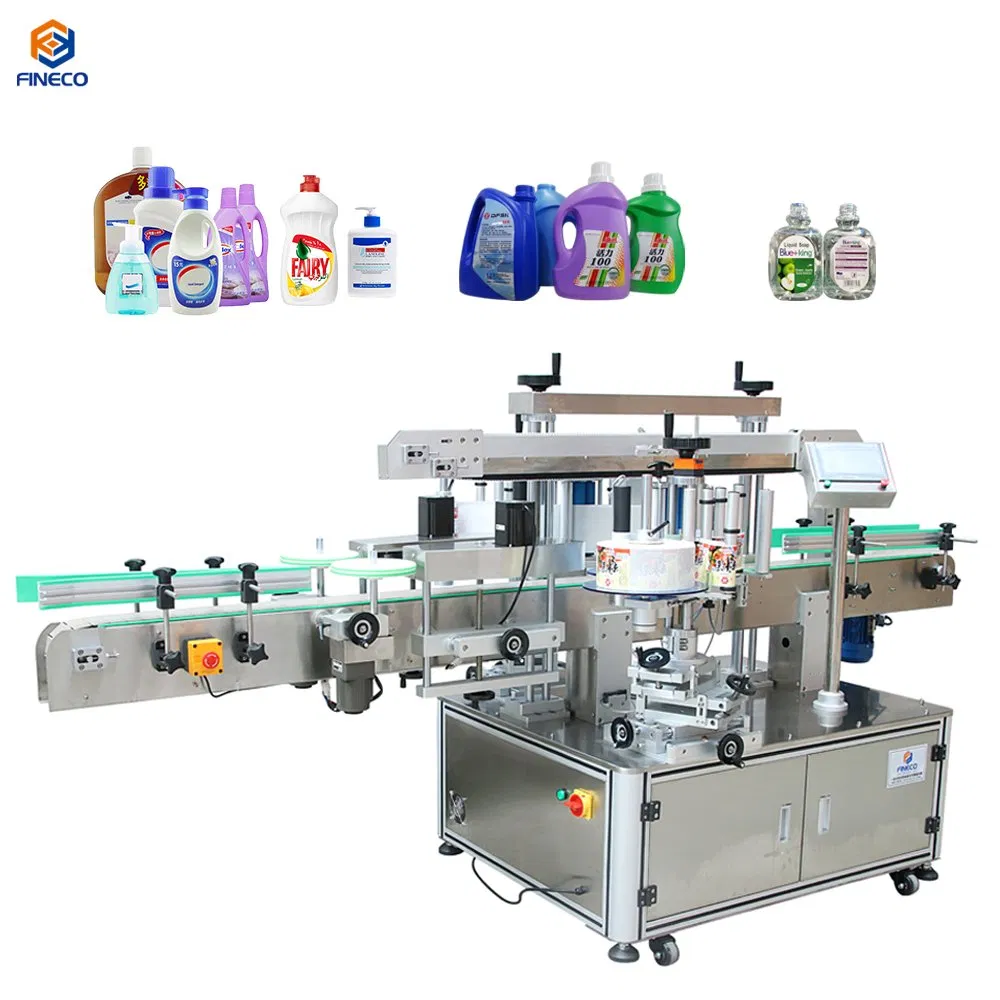 Automatic Front &amp; Back Double Sided Labeling Machine for Flat Square Round Glass Plastic