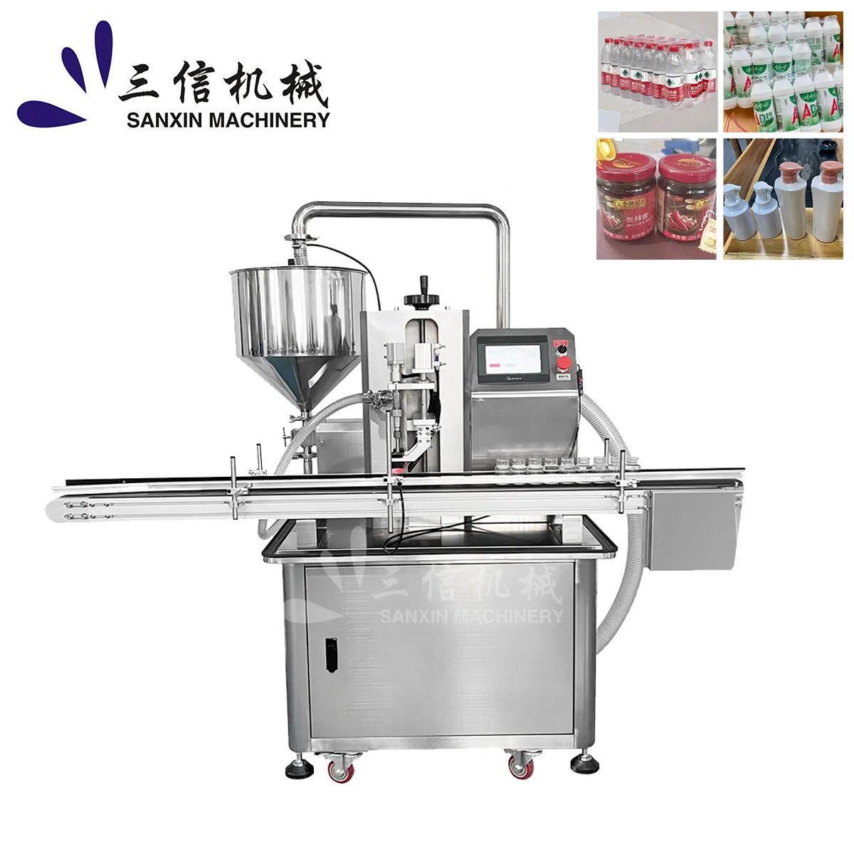Sanxin Automatic Multi-Head Liquid Filling Machine International Certification