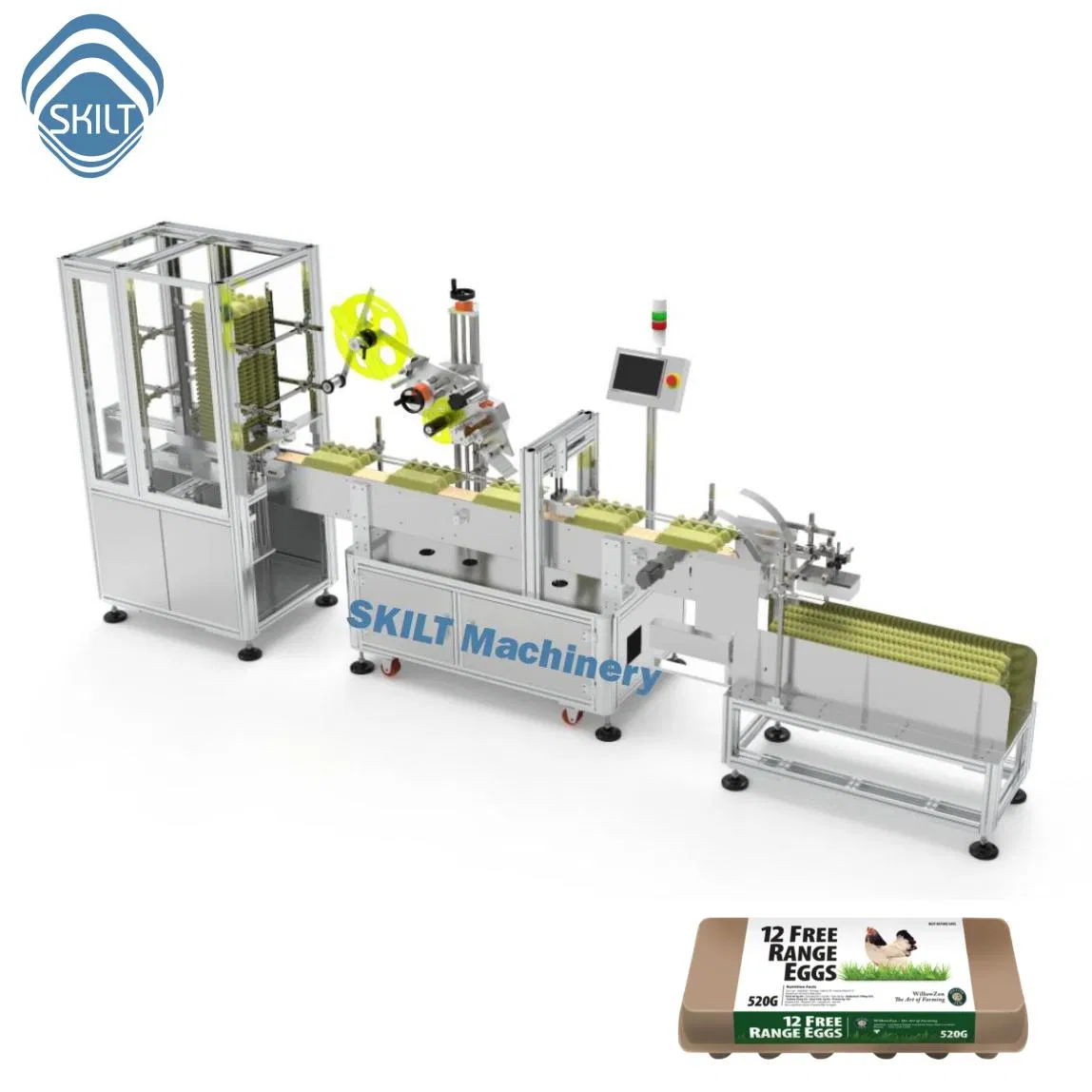 Egg Box Labeling Machine Featuring German Novexx Labeling System
