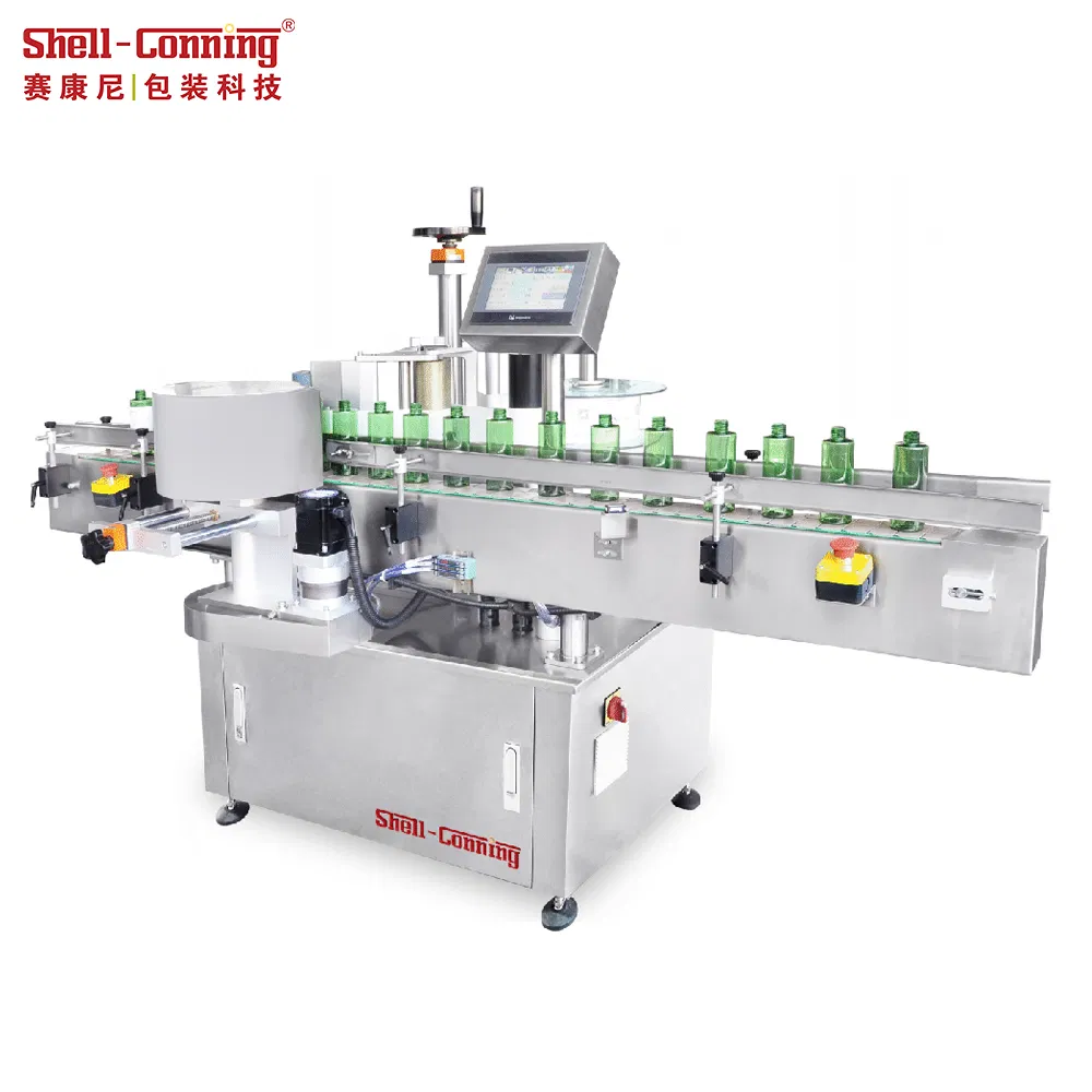 High Speed Factory Plastic Round Bottle Wrap Around Sticker Labeling with Double Side Star Wheel Positioning Labeling Equipment