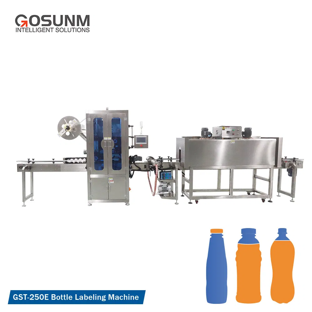 Gosunm Shrink Sleeve Machine Beer Can Shrink Sleeve Applicator Beverage Cup Oil PVC Bottle Automatic Shrink Sleeve Labeling Machine with Heat Tunnel