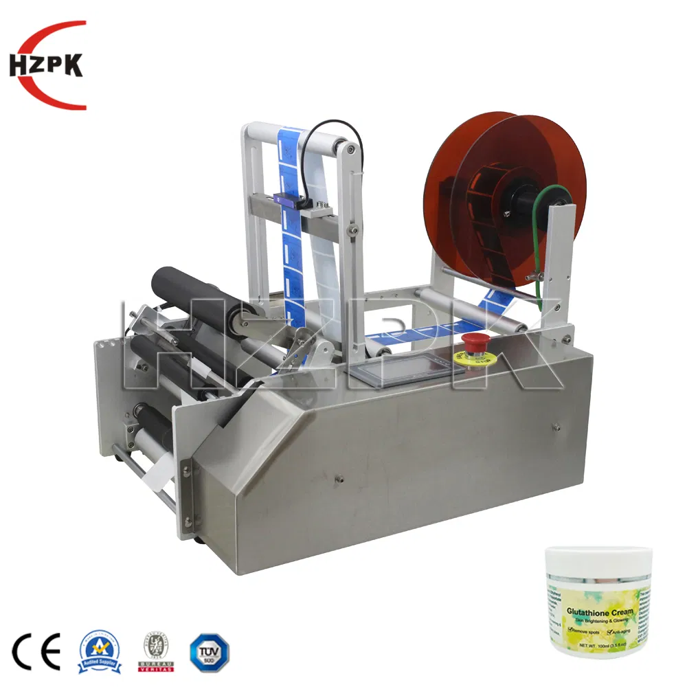 Hzpk Mt-120 Peanut Butter Water Bottle Front and Back Labeling Label Printing Machine