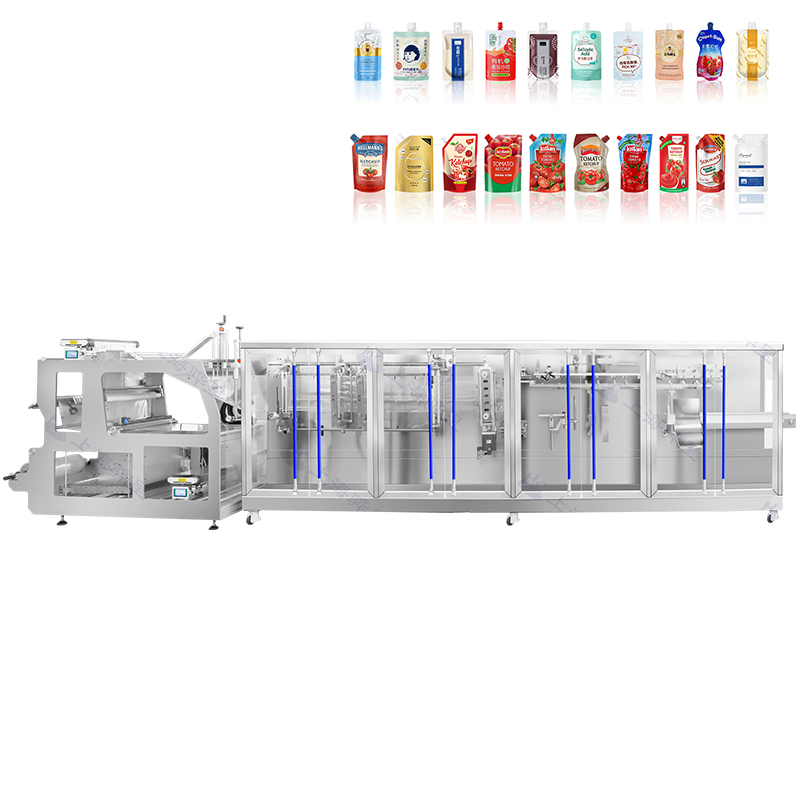 6-5000g Automatic Top Corner Slant Spout Servo Doypack Stand up Pouch Bag Ketchup Tomato Paste Juice Water Liquid Sauce Filling Packing Packaging Machine Price