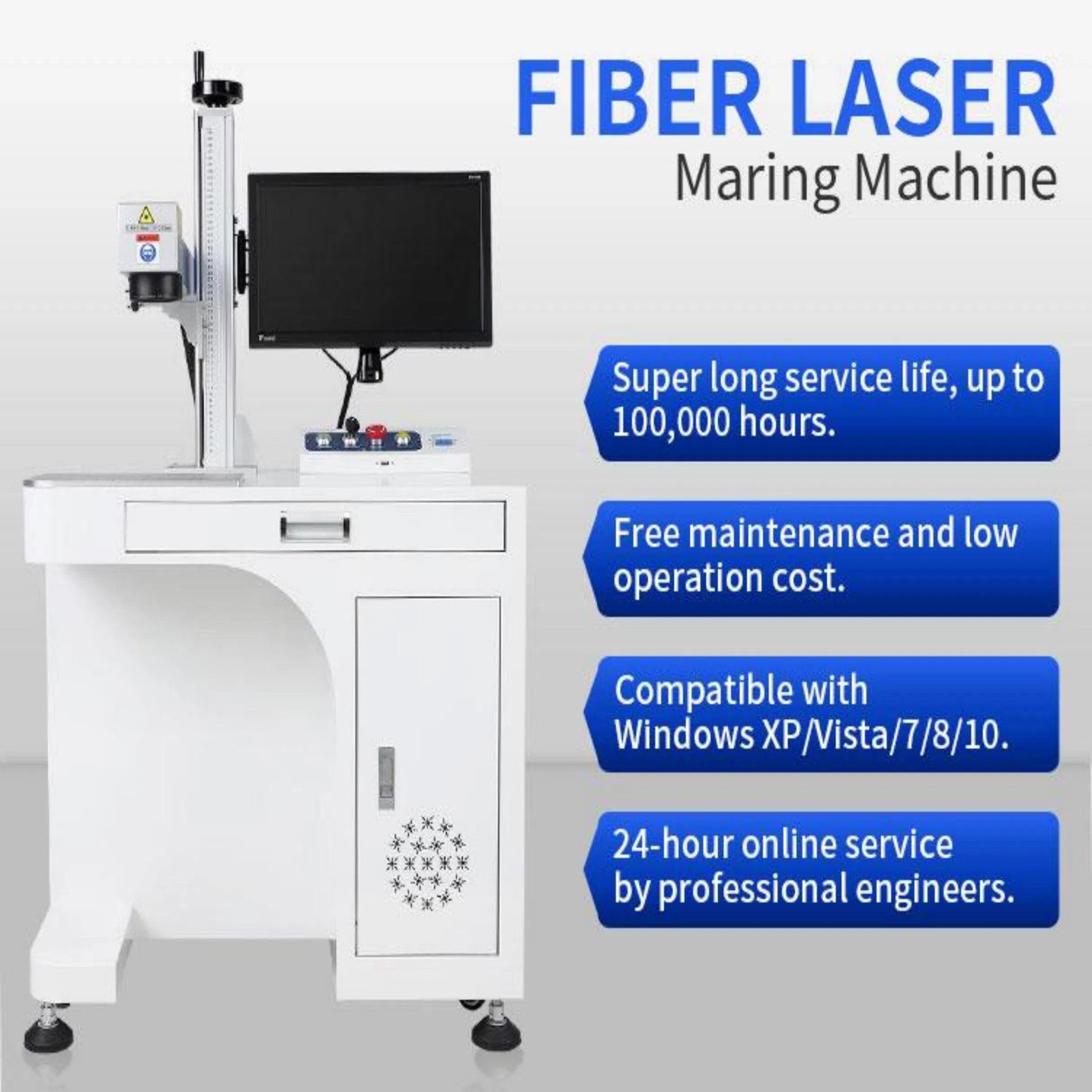 Portable Small 20W to 500W Raycus Ipg Jpt Desktop CNC Fiber Laser Marking Machine Price for Metal and Non-Metal Marking