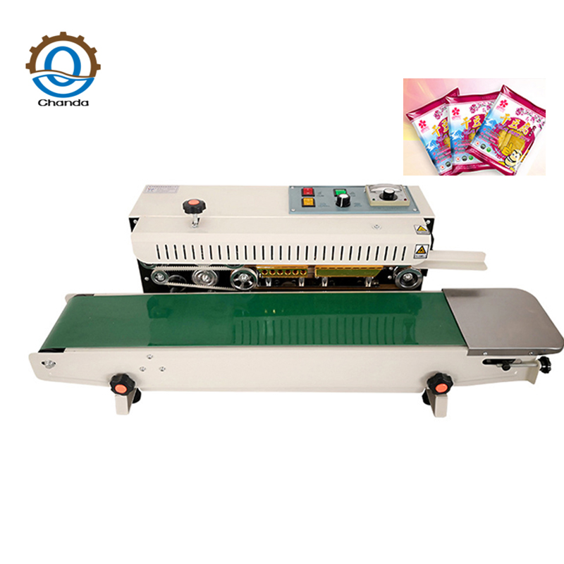 Continuous Band Sealer Without Ink Roller CE Certificate Horizontal Vertical Film Bag Sealing Machine