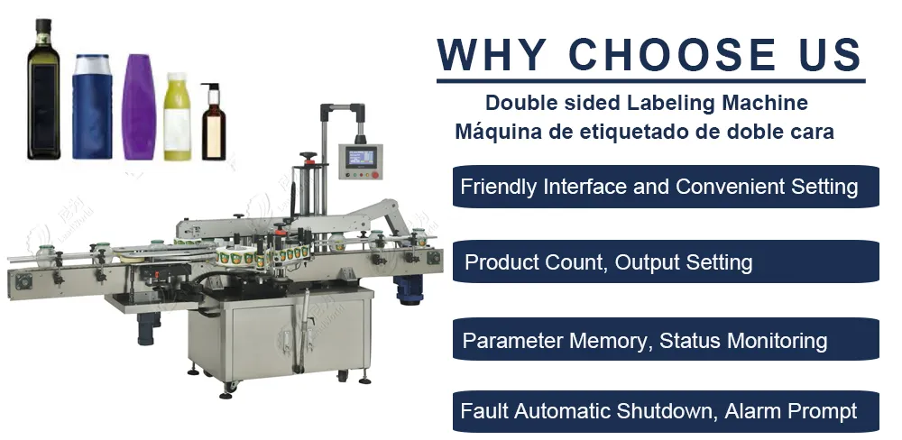 Auto Front and Back Two Sides Bottle Labeling Machine