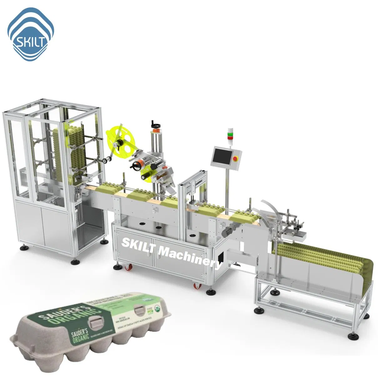 Egg Carton Labeling Machine: Reliable Servo Motor &amp; Labeling System