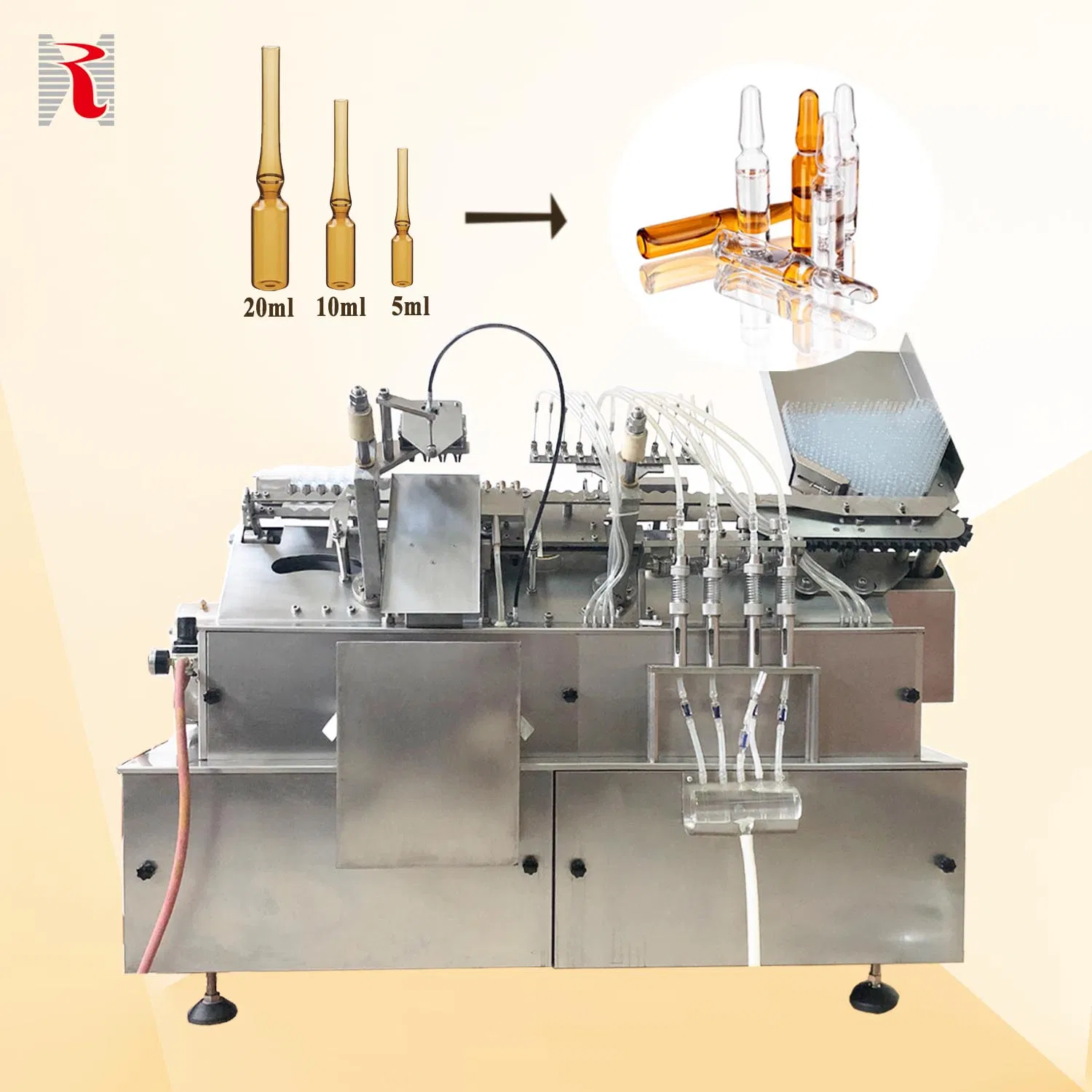 CE Certificate Speed Best Price Multi-Heads High Accuracy Small Scale 1-10ml for Pharmaceutical Liquid Injection Automatic Ampoule Filling and Sealing Machine