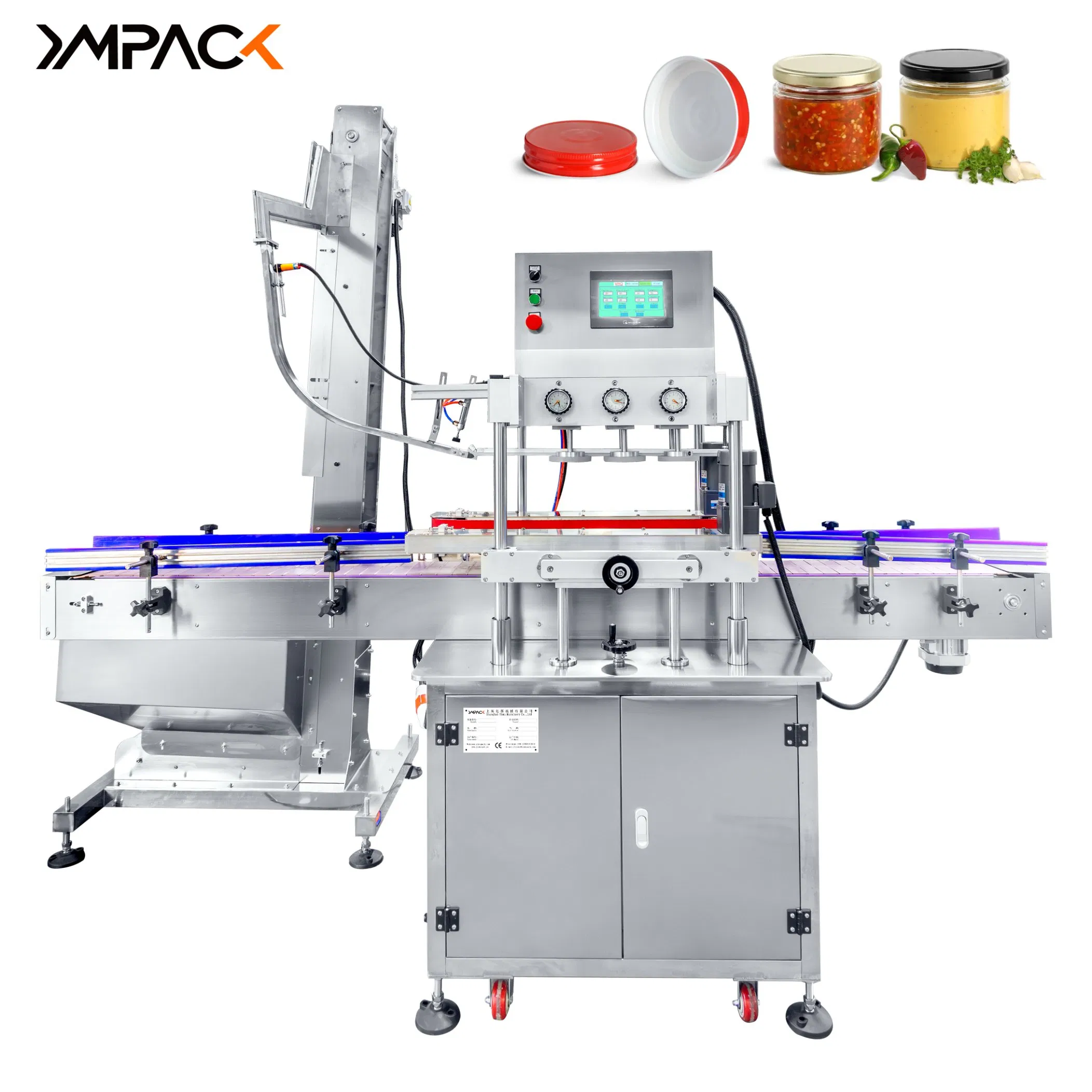 Cm300 Automatic Metal PP Pet Lid Capper Screw Capping Machine with Cap Elevator