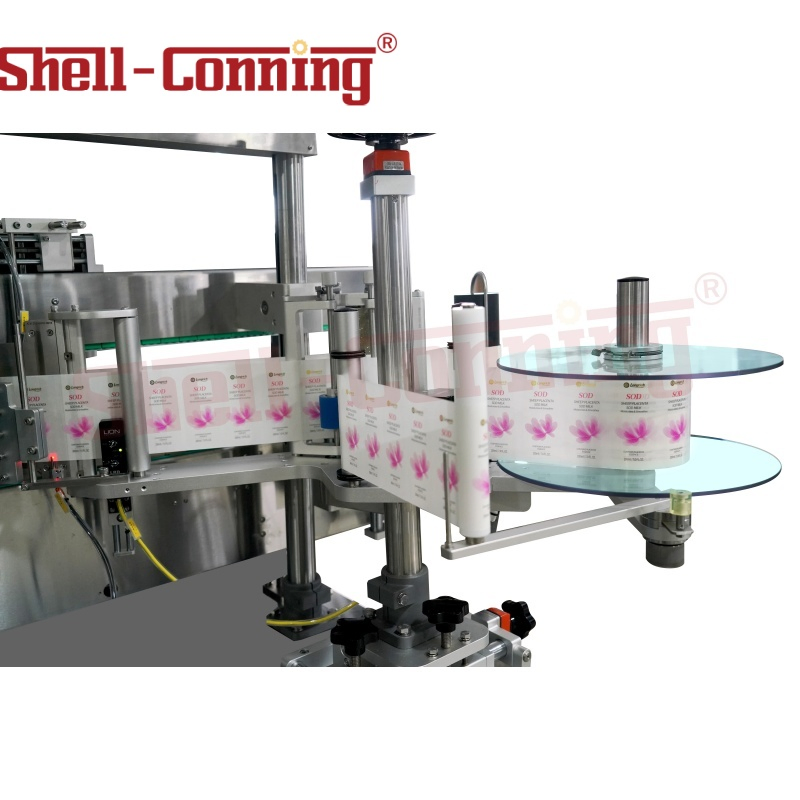 Full Automatic Two Sticker Square Flat Round Bottle Two Sides Labeling Machine