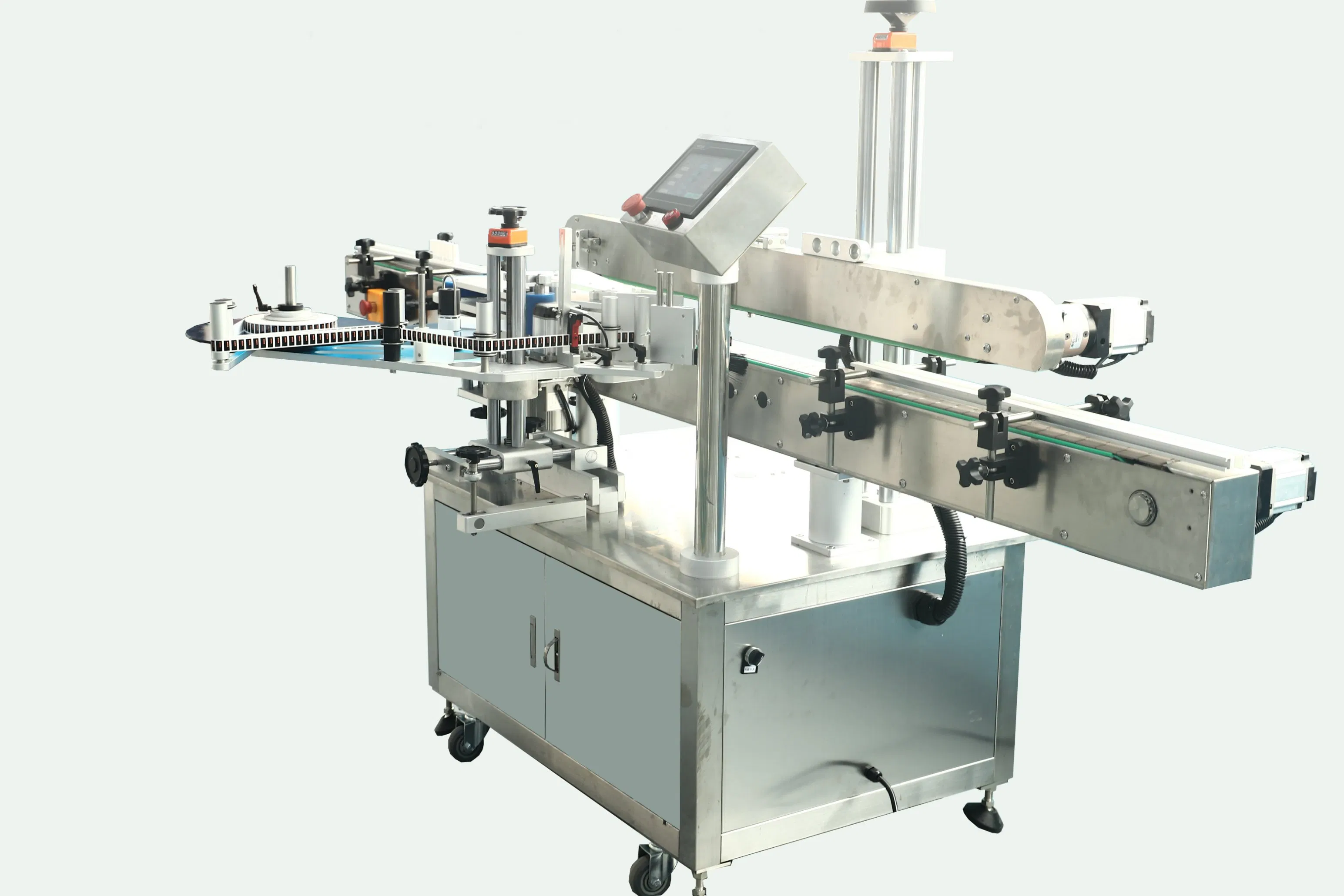 Automatic Front &amp; Back Double Sides Flat Square Plastic Bottle Sticker Labeling Machine