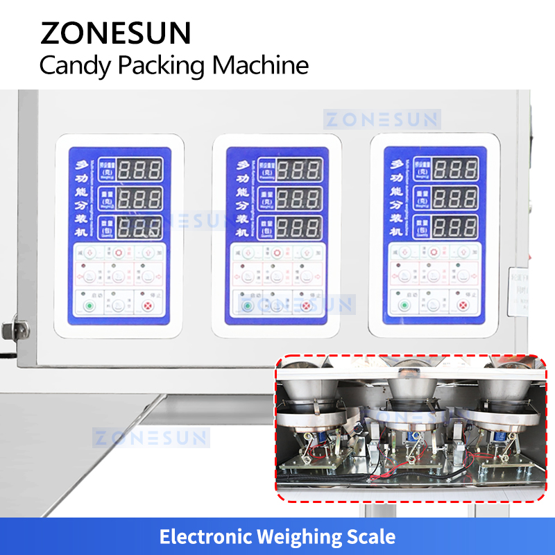 Zonesun Zs-Afs04c Automatic Premade Stand up Pouch Zipper Bag Candy Granule Multi-Head Weigher Filling and Sealing Machine for Snack Food Packaging