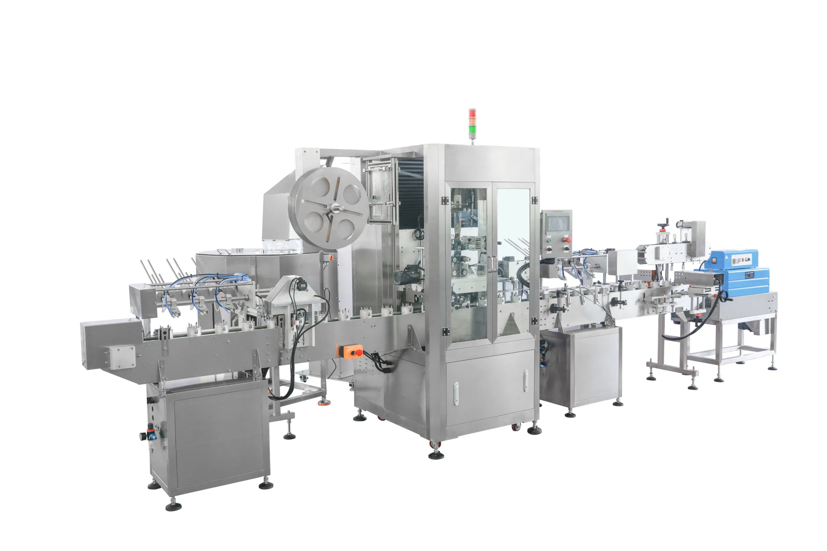 Best Industrial High Speed Commercial Automatic Heat Shrink Tunnel Sleeve Label Wrapping Auto Labeling Packing Machine for Small Bottle/Tube/Box/Cup for Sale