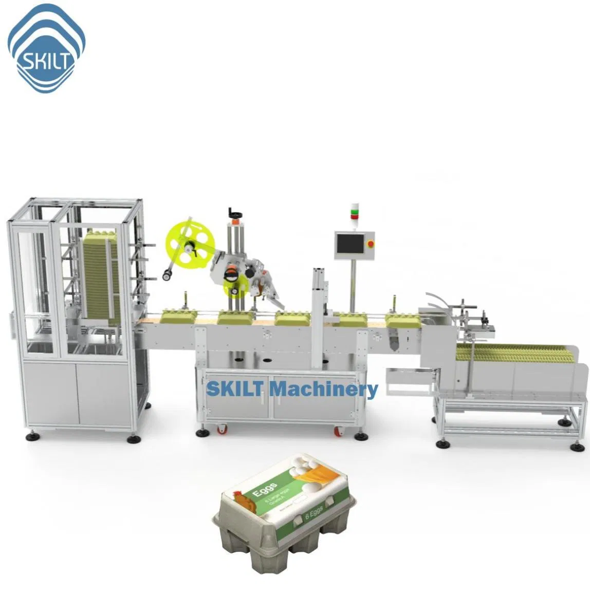 Egg Box Labeling Machine Featuring German Novexx Labeling System