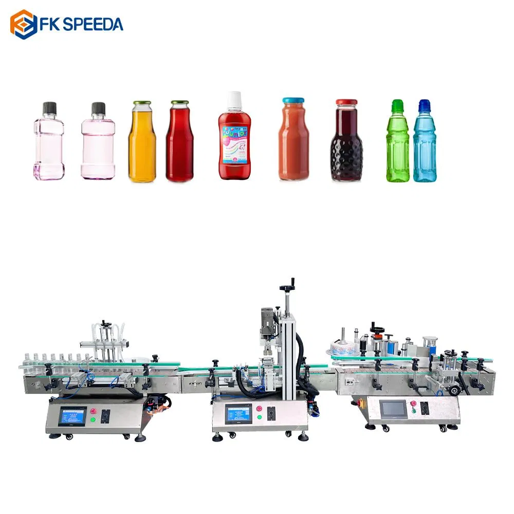 Automatic Desktop Drinking Water Bottle Liquid Filling Capping and Labeling Machine Production Line