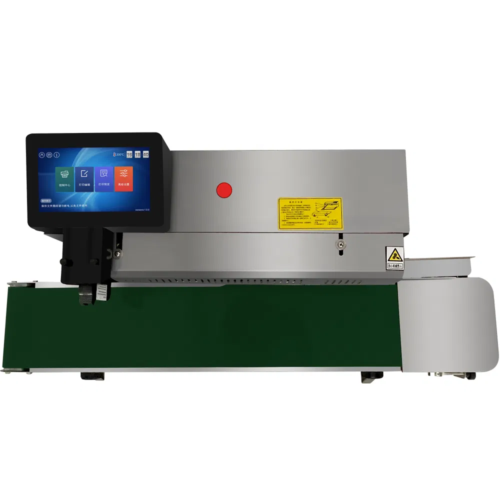 Continuous Band Sealer Plastic Bag Film Heat Sealing Machine with Expiry Date Printing