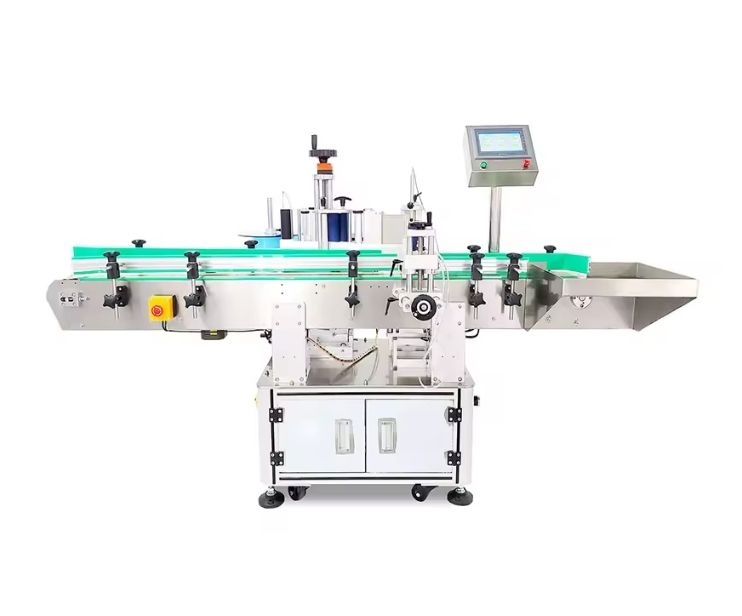 High-Speed Round Bottle Labeling Equipment - Automatic Label Applicator for Cylindrical Container Packaging