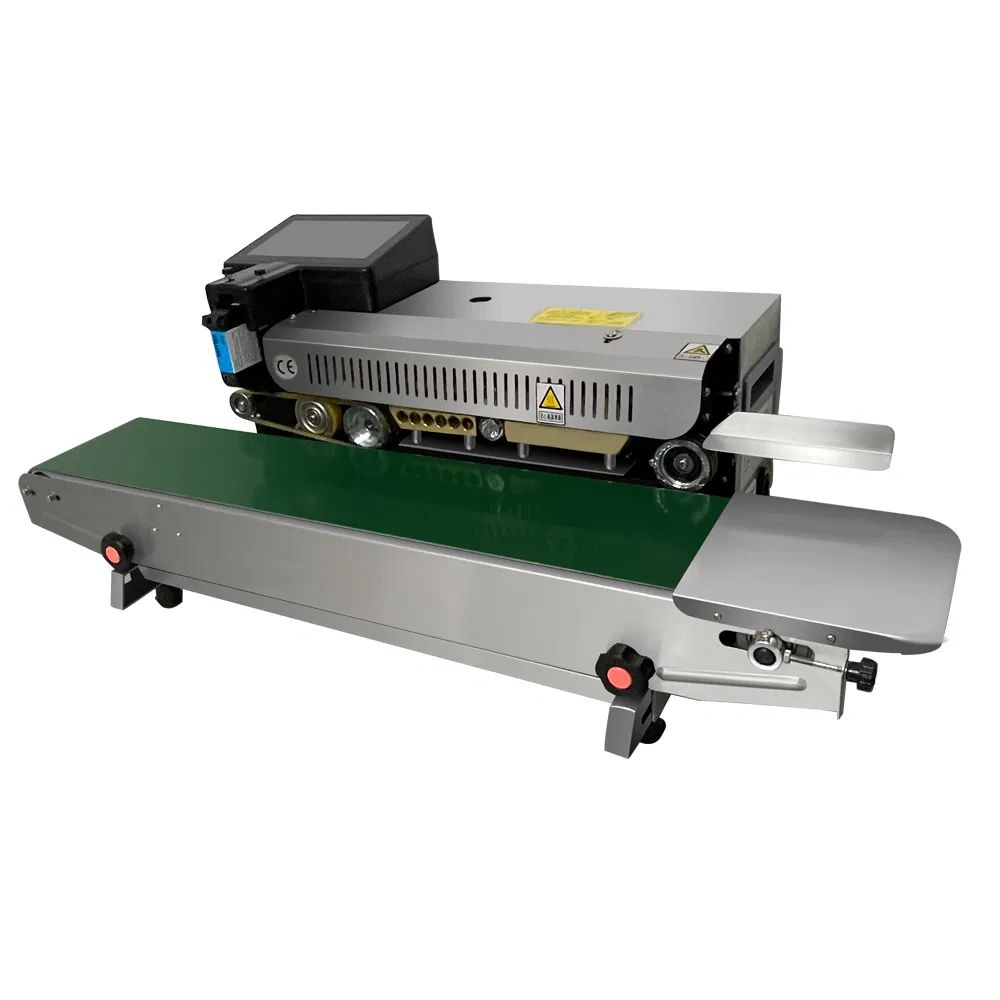 Continuous Band Sealer Plastic Bag Film Heat Sealing Machine with Expiry Date Printing