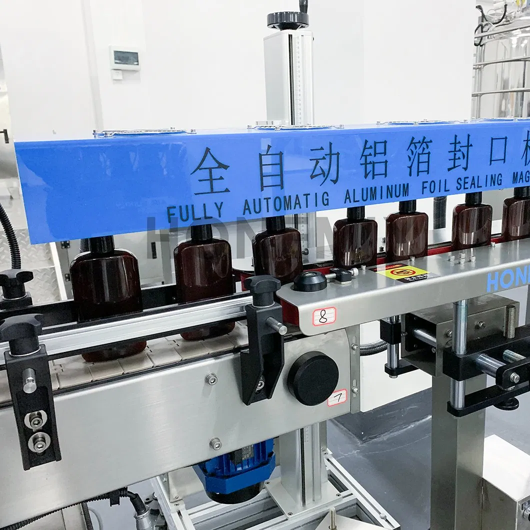 Honemix Continuous Vertical Electromagnetic Induction Sealer Machine Continuous Band Sealing Aluminum Foil Seal Packaging Machine for Plastic Glass Bottle 220V