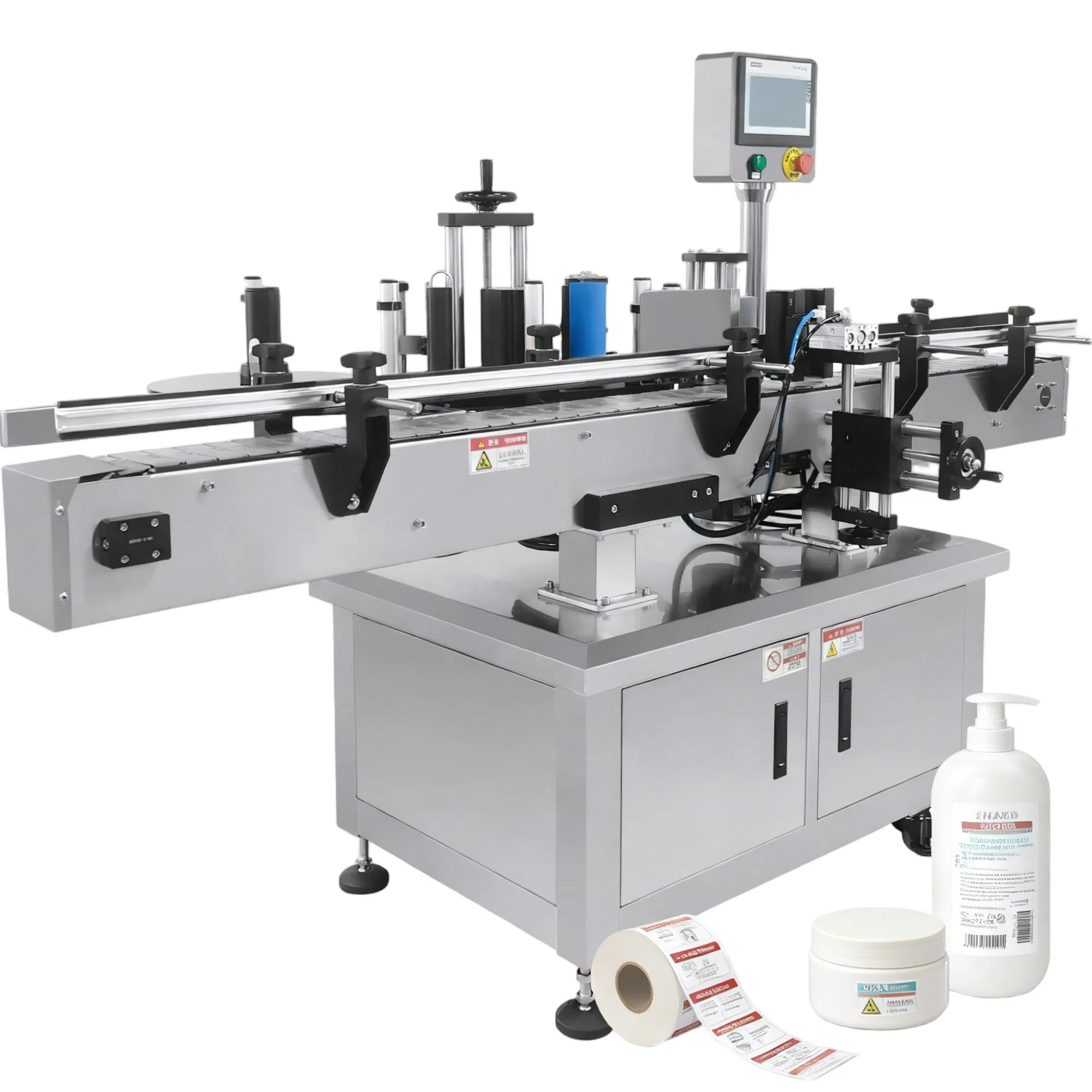 Premium Round Bottle Labeling System with Adjustable Head for Shampoo Bottles