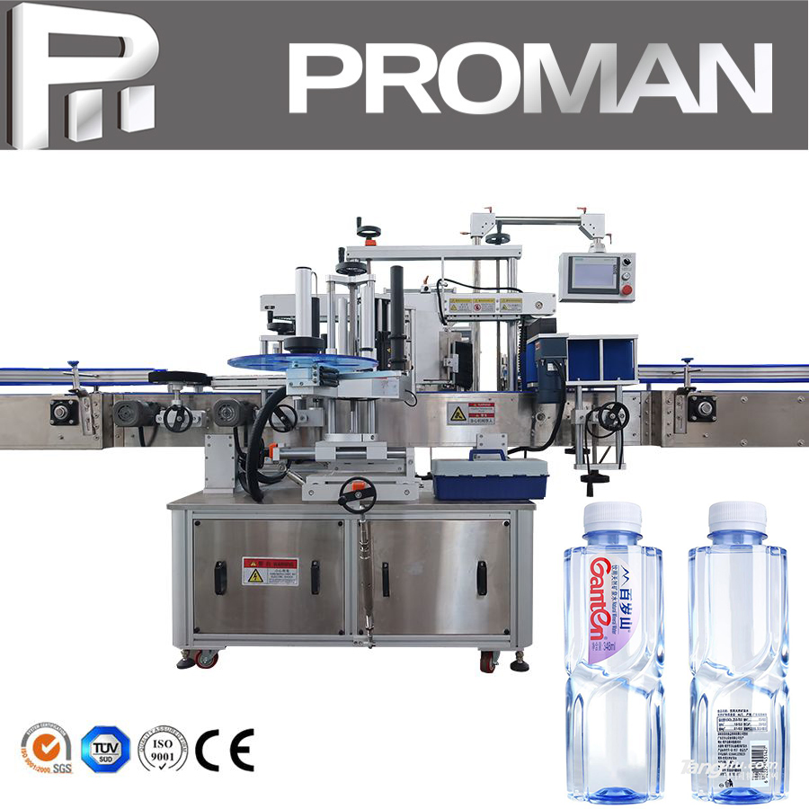 Automatic Front Back Double Sides Label Applicator Plastic/Glass Square/Round Wine Bottle Self Adhesive Sticker Labeling Machine