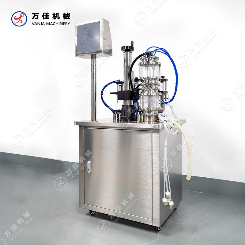 Semi Automatic 4 Head Nozzle Vacuum Equal Liquid Level Glass Bottle Perfume Filling Machine Filler.