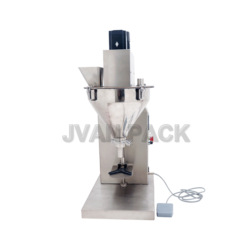 Df-B Semi Automatic Tabletop Milk Spice Curry Protein Detergent Washing Powder Bottle Jar Can Tin and Bag Filling Packing Machine