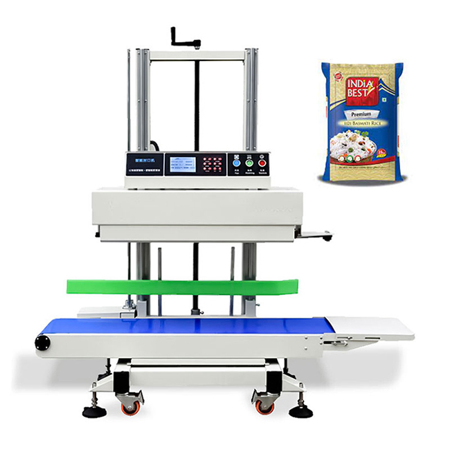 Linway Vertical 50kg Heavy Weight Continuous Band Sealer Paper Plastic Bag Heat Sealing Machine