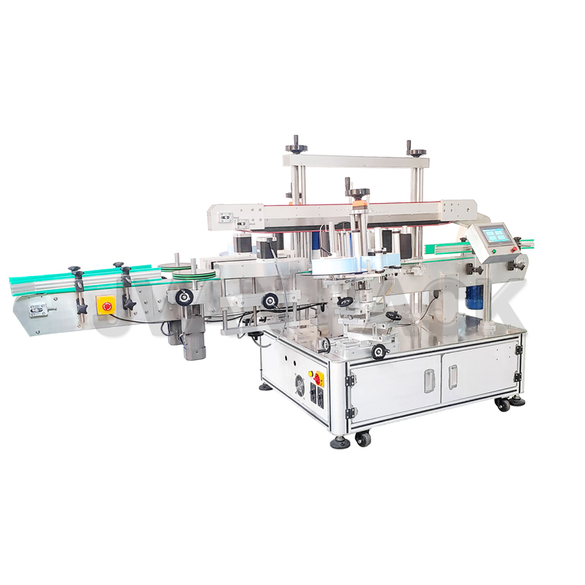 Mt-962 Automatic Various Square Bottle Jar Flat Container Label Applicator Two-Sided Front &amp; Back Labeler Sticker Labeling Machine