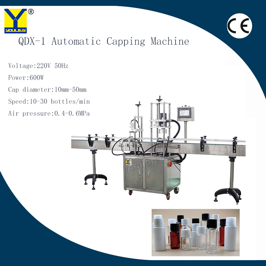 Qdx-1 Automatic Bottle Screw Closing Liner Capping Machine for Plastic Glass Crystal Water Perfume Shampoo Capping Machine