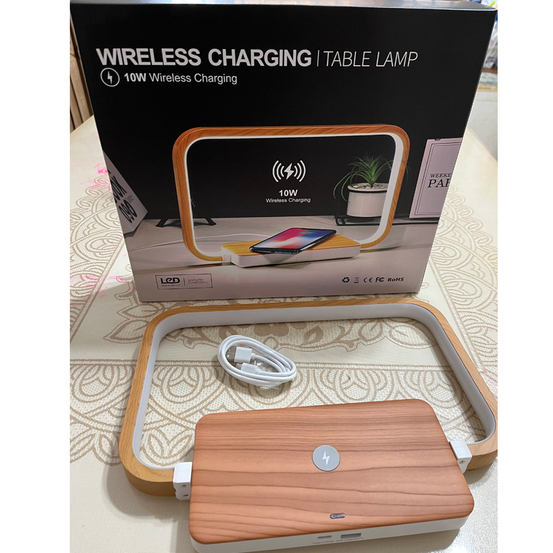 10W Qi Wireless Charger with Touch Control LED Desk Lamp USB Charging Port Eye-Caring Desk Lamps