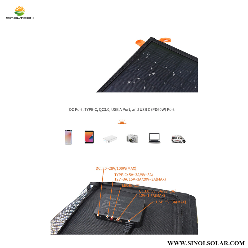 Sinoltech 40W Foldable Solar Panel Charger for Mobile Camps