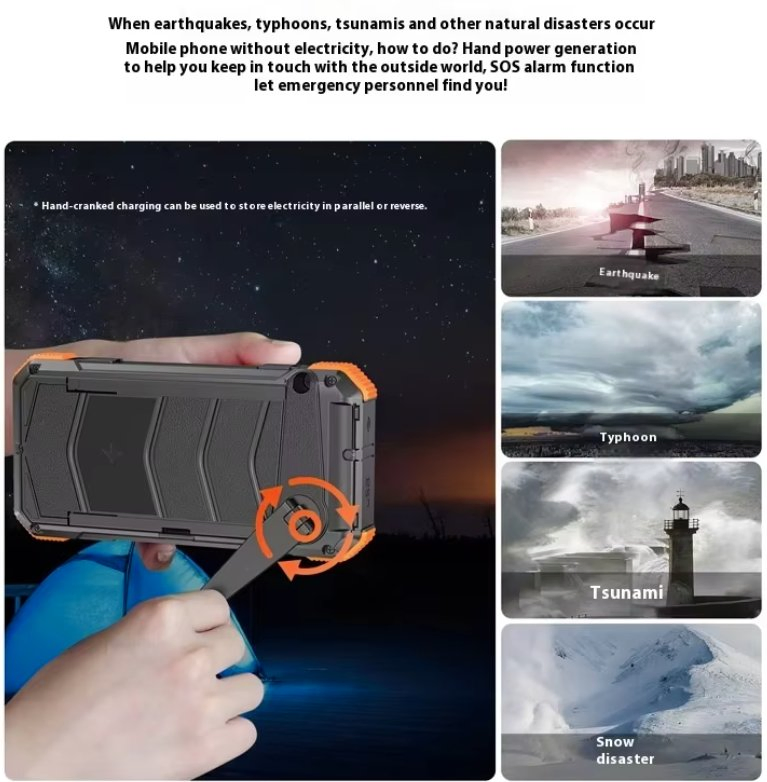 Portable Solar Panel Charger Folding Solar Panel Power Bank 20000mAh 30000mAh 50000mAh Wireless Waterproof Solar Power Bank