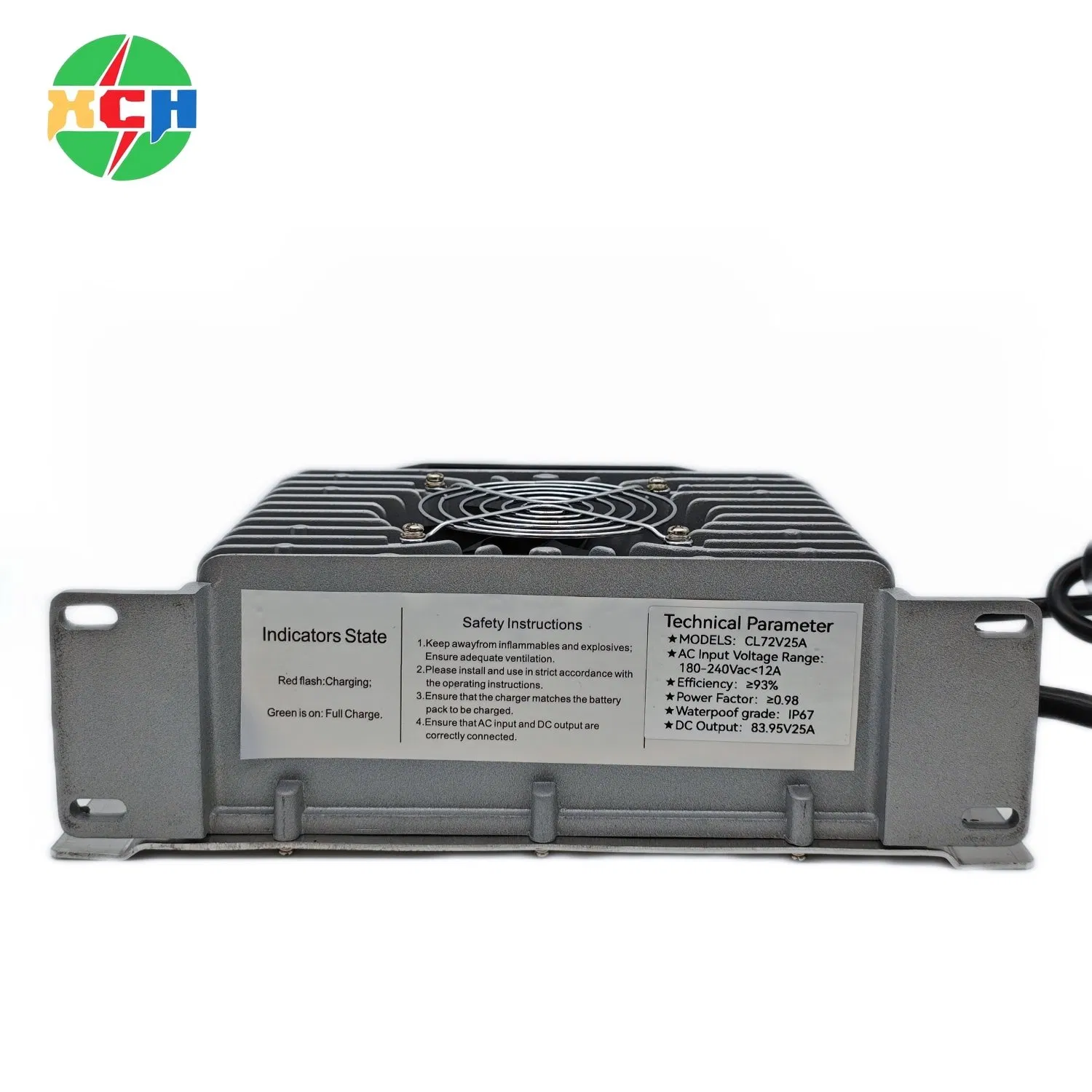 72V 25A Onboard Li-ion Battery Charger for E-Bike &amp; E-Scooter Output 83.95V±0.5V DC Universal Input 110V-220V AC
