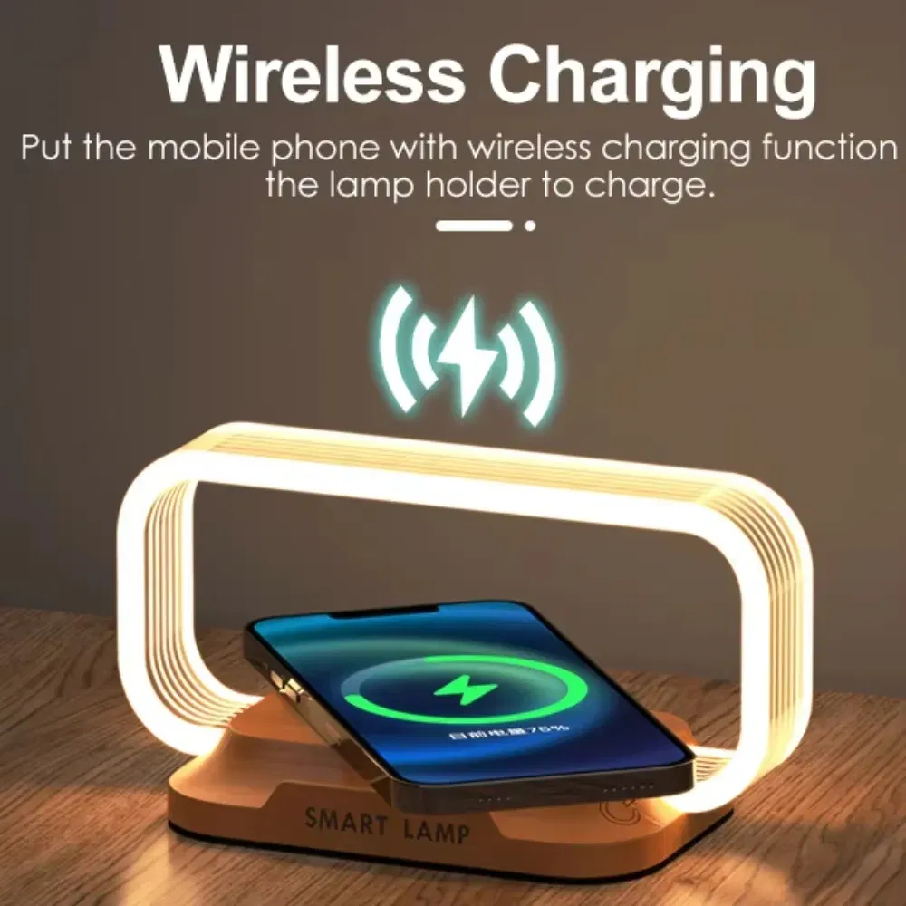 Quick Charge Wireless Charger with LED Night Lamp for iPhone/Smartphone