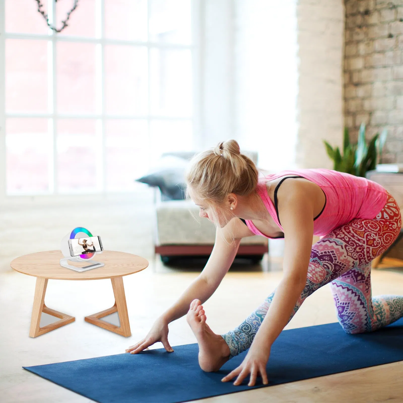 RGB Wireless Charger with Phone Stand: 3-in-1 LED Ambient Light, Fast Charging &amp; Device Holder