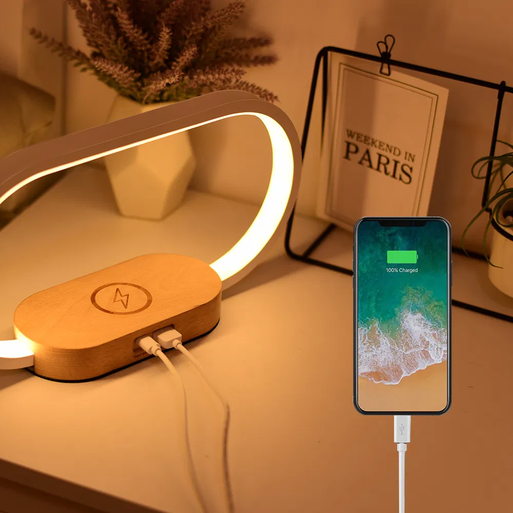 Phone Fast Wireless Charger Stand with Smart USB LED Night Light