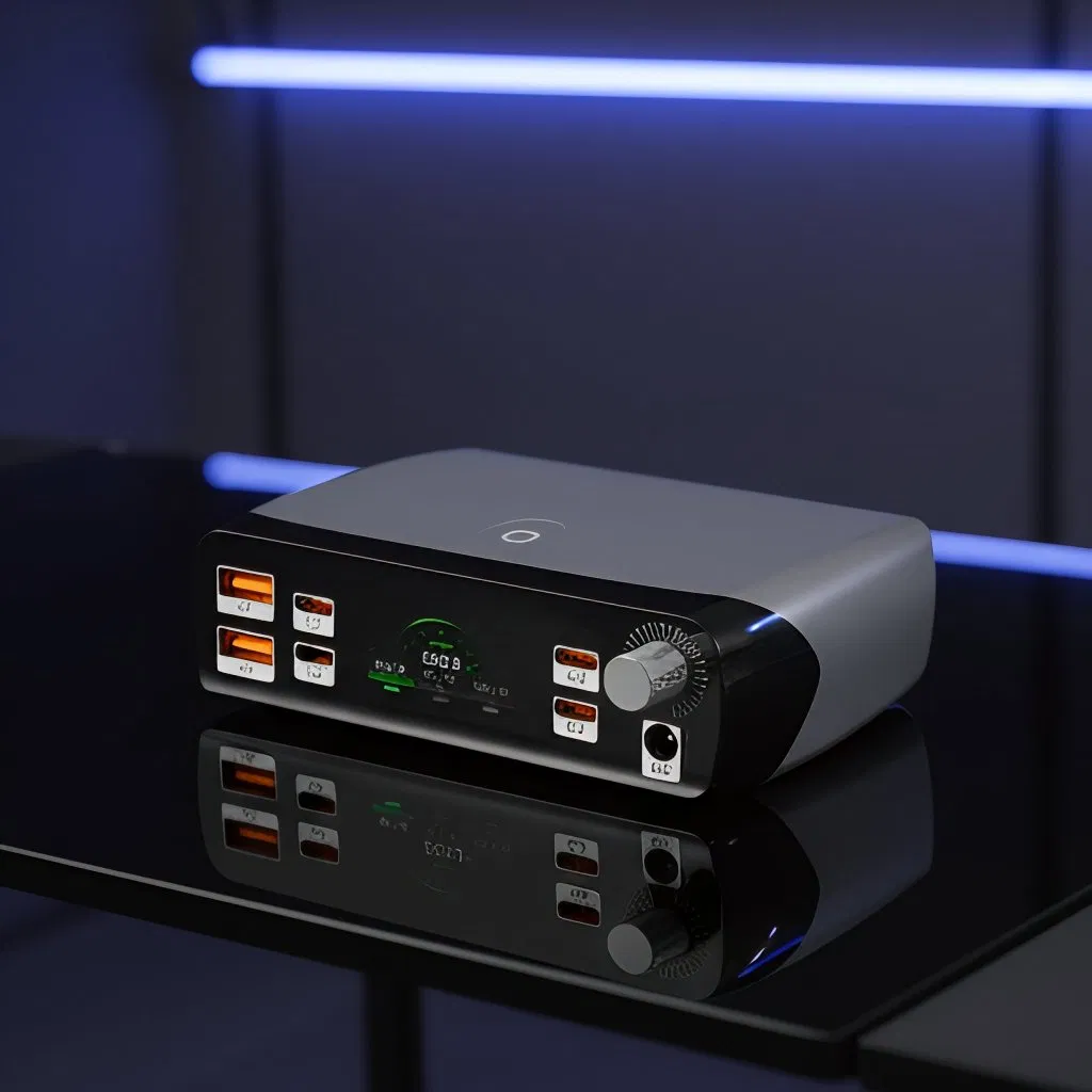 New 265W High-Power USB Charger GaN Fast Charging Charger Multi-Port Universal Adapter Desktop Mobile Phone Charging Station