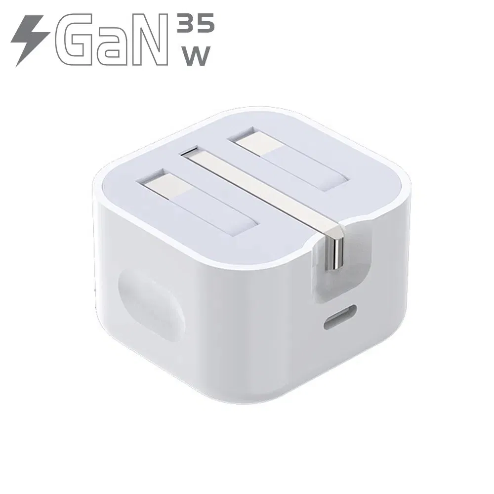 New GaN Pd35W Fast UK Charger for iPhone Samsung Wall GaN 35W UK Mobile Phone Charger 3 Pins Fast Mobile Charger GaN Fast Phone Charger