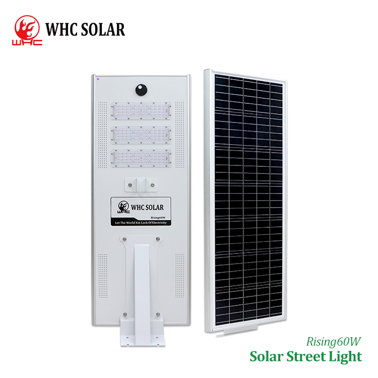 Whc 30W 40W 60watt Waterproof Outdoor All in One Integrated LED Garden Street Road Home Solar Light with Panel and Lithium Battery