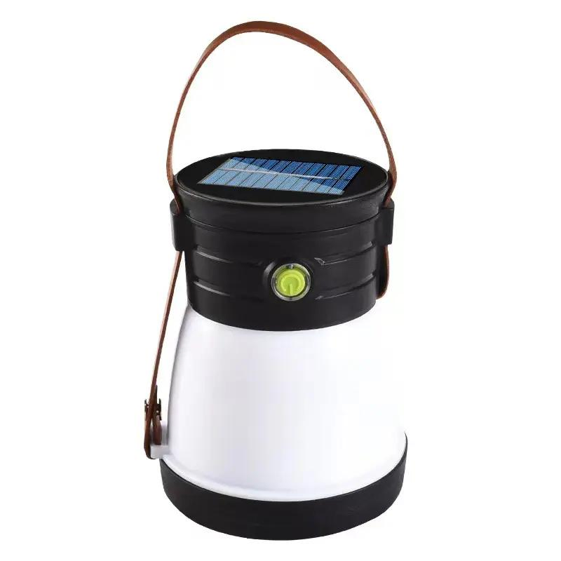 Portable Waterproof Solar LED Camping Lantern for Outdoor Rechargeable Handheld Emergency Light