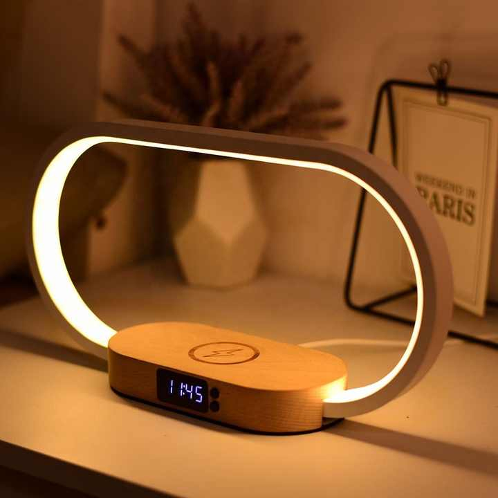 Phone Fast Wireless Charger Stand with Smart USB LED Night Light