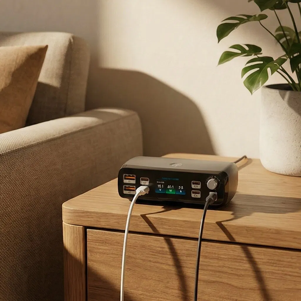 265W GaN Pcharger Multi-Function Charger 7-Port Desktop Charger Phone Tablet Laptop Universal Power Adapter