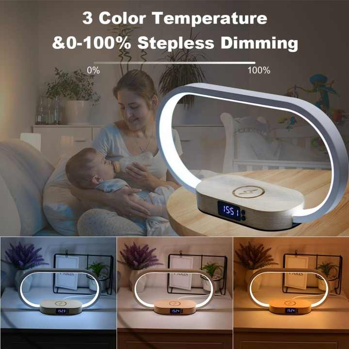 Phone Fast Wireless Charger Stand with Smart USB LED Night Light