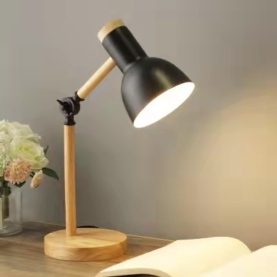Black White Art Iron Eye Protection Nordic LED Desk Studying Lamp Folding Table Night Lamp with E27 Lampholder