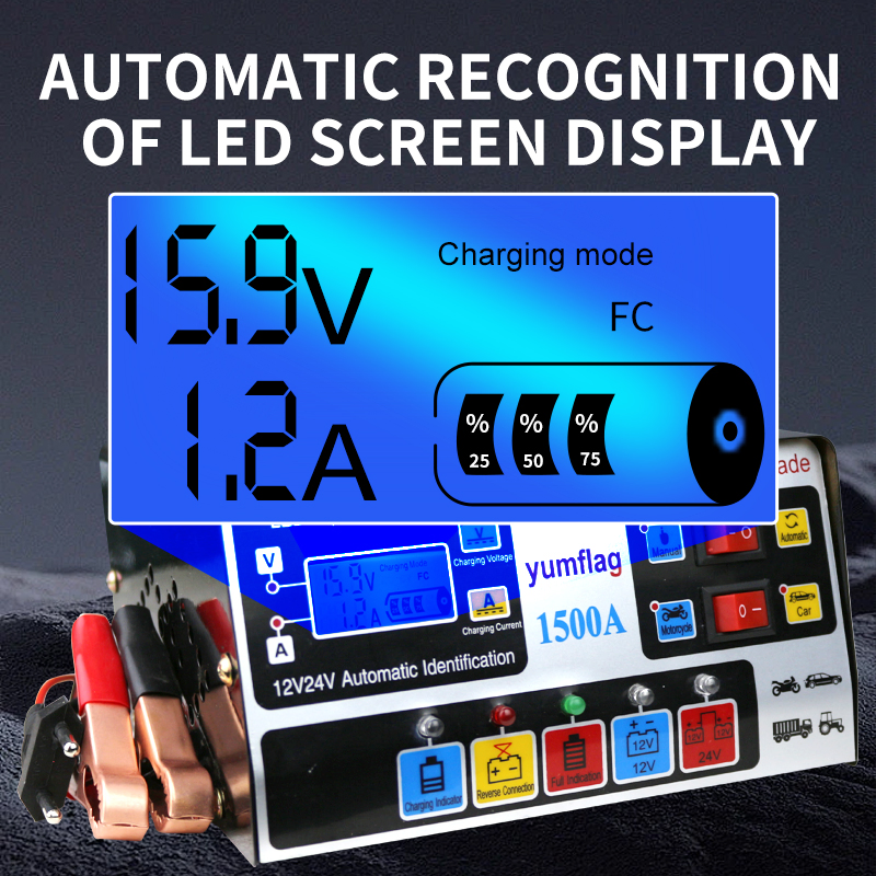 12V/24V General-Purpose Automotive and Motorcycle Lead-Acid Battery Dedicated Intelligent Repair Charger